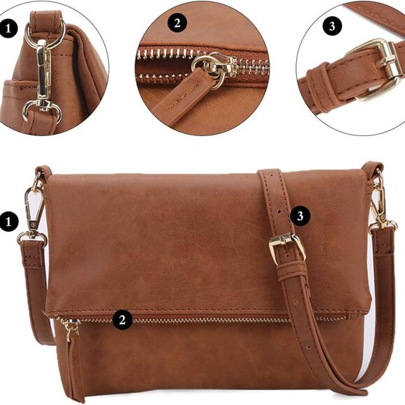 Fashionable Women’s Crossbody Purse - Adjustable & Easy-Clean Vegan Leather - Picture 4 of 6